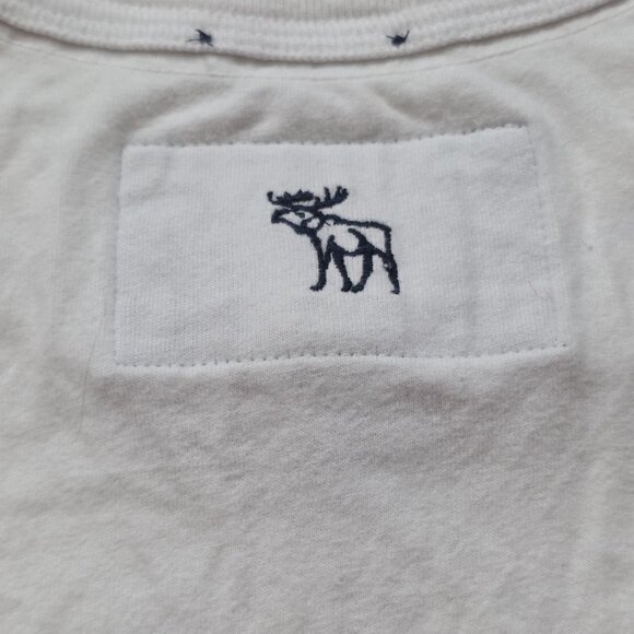 Abercrombie & Fitch Muscle T Shirt Men S White Felt Logo Applique SS Preppy Y2K - Picture 11 of 12